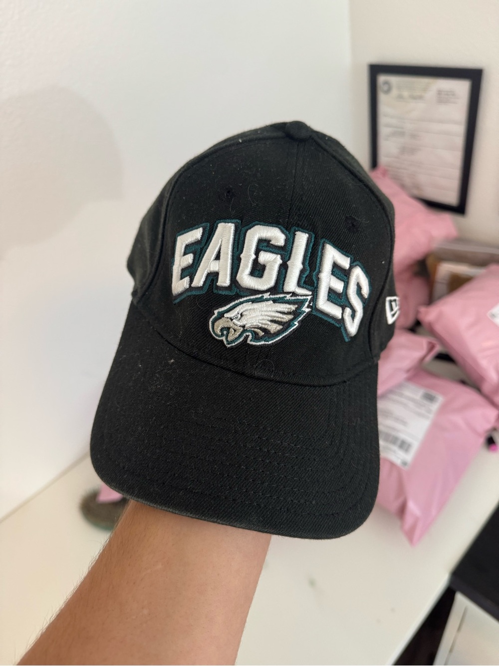 New Era Black Philadelphia Eagles Embroidered Cap